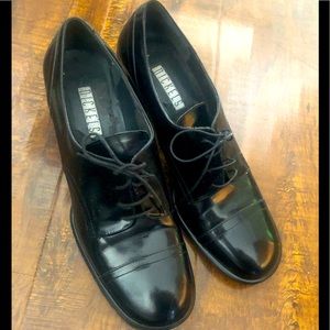 Vintage Nickels Black Heeled Lace Up Shoes.  Gently Worn Size 9